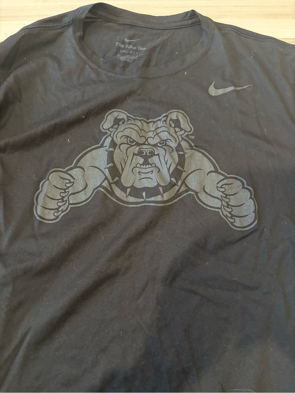 Nike Black Tee with Gray Bulldog Graphic